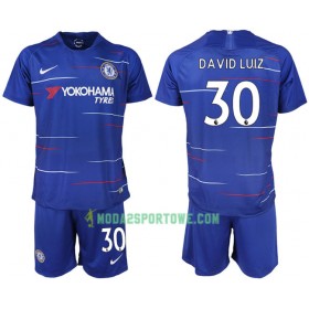 Koszulka Chelsea DAVID LUIZ 30 Dziecięcy Domowe Stroje Piłkarskie 2018/19 Krótki Rękaw